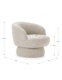 Sillón giratório de diseño curvilíneo DALI en tejido... 2