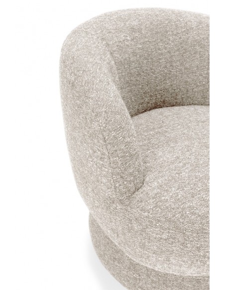 Poltrona giratória de design curvilíneo DALI em tecido chenille