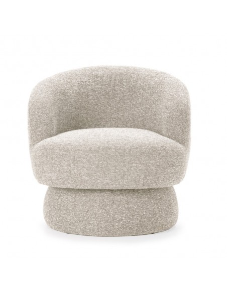 Sillón giratório de diseño curvilíneo DALI en tejido chenille