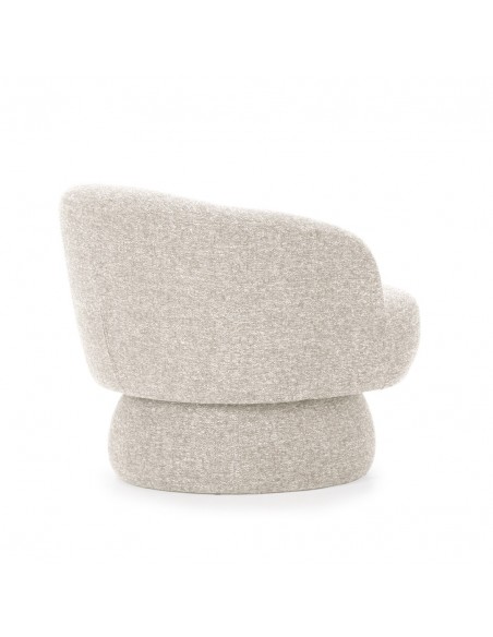 Sillón giratório de diseño curvilíneo DALI en tejido chenille