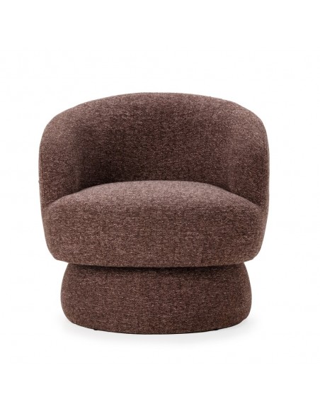 Sillón giratório de diseño curvilíneo DALI en tejido chenille
