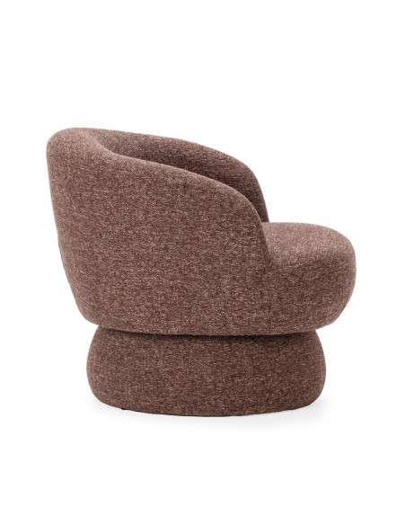 Poltrona giratória de design curvilíneo DALI em tecido chenille