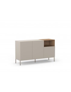 Aparador minimalista CAILIN 140 x 80, melamina crema y...