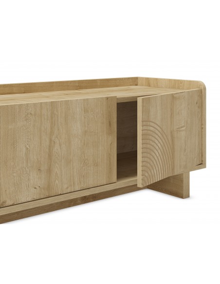 Mueble de TV DAIRA 4 puertas 180 x 45, melamina en roble