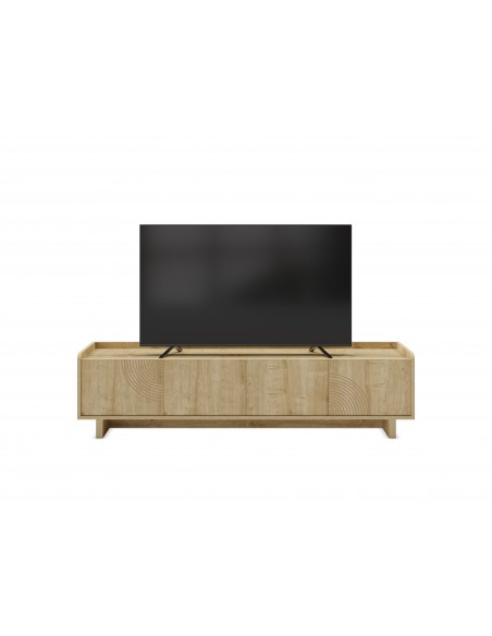 Mueble de TV DAIRA 4 puertas 180 x 45, melamina en roble