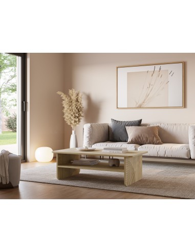 Mesa de centro DAIRA 110 x 35 en melamina en roble