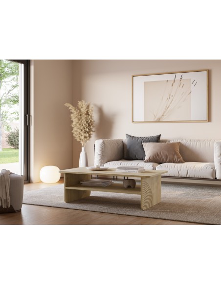 Mesa de centro DAIRA 110 x 35 en melamina en roble