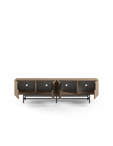 Móvel TV minimalista 200 x 40 ELDIA, 4 portas, cor carvalho