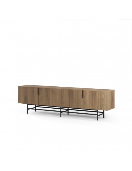 Móvel TV minimalista 200 x 55cm, ELDIA, 4 portas, cor carvalho