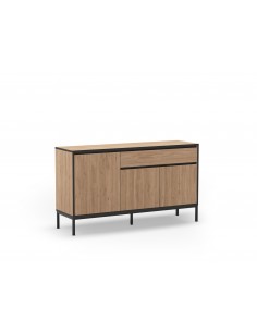 Aparador moderno LORENZA 140 x 80, melamina roble y...