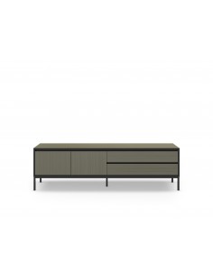 Mueble de TV moderno LORENZA 180 x 55, melamina verde y... 2