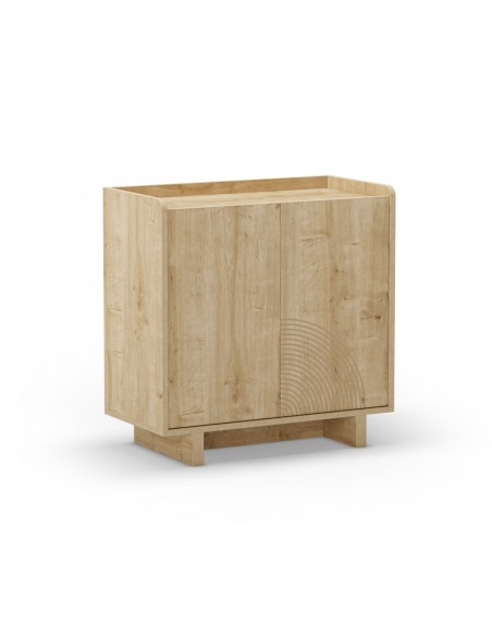 Aparador cuadrado DAIRA 2 puertas 80 x 80, melamina en roble