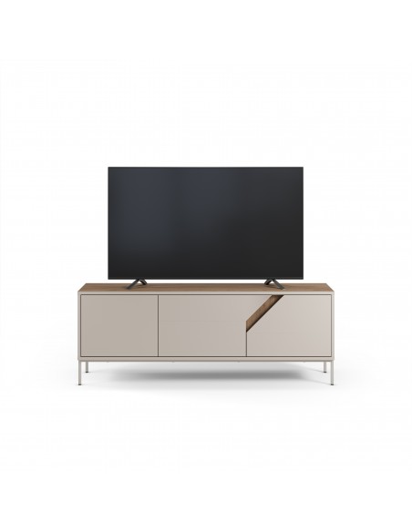 Móvel TV design LILOU 150, 3 portas, cor carvalho e creme