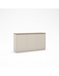 Aparador minimalista LORETA 152, 3 puertas, color visón y...