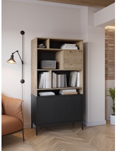 Libreria de diseño MARION 90 x 170, 3 puertas y 6 huecos,... 2