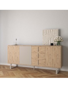 Aparador design MILLAY 180, 3 portas e 3 gavetas, cor... 2