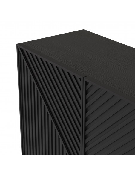 Aparador minimalista PETA 150 x 80, cor preto e pés de metal