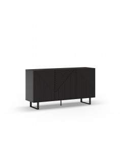 Aparador minimalista PETA 150 x 80, cor preto e pés de metal