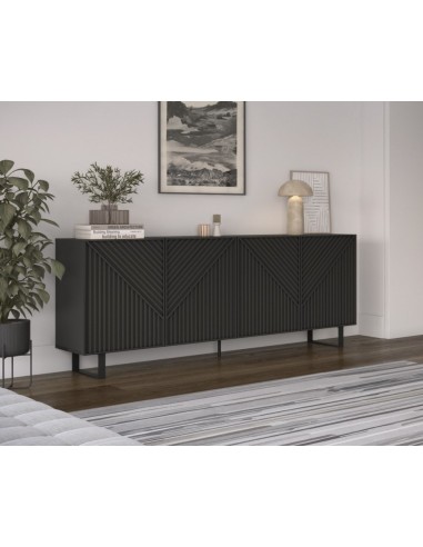 Aparador minimalista PETA 200 x 80, cor preto,...