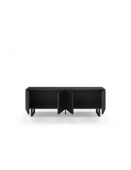 Móvel TV minimalista PETA 160 x 55, cor preto e pés de metal