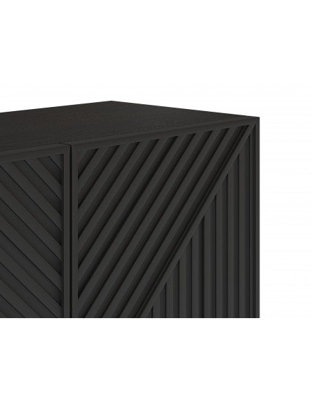 Móvel TV minimalista PETA 160 x 55, cor preto e pés de metal