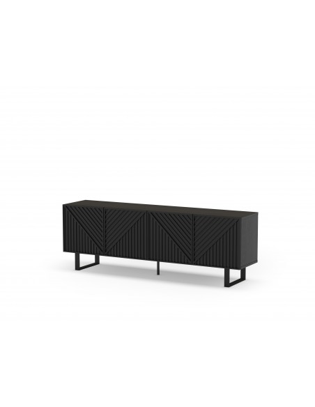 Mueble de TV minimalista PETA 160 x 55, color negro, patas de metal