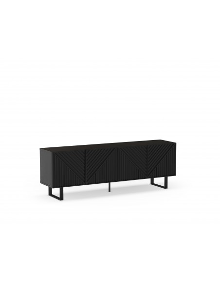 Mueble de TV minimalista PETA 160 x 55, color negro, patas de metal