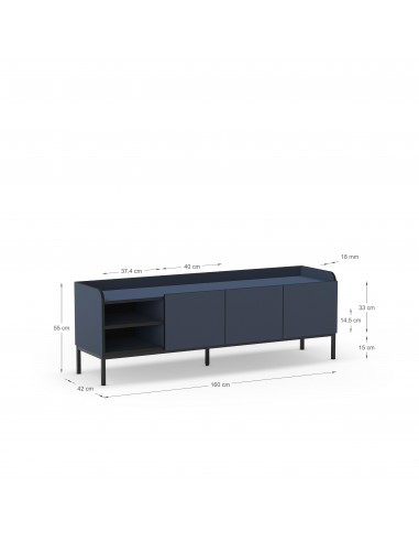 Mueble de TV minimalista ADARA 160 x 55, azul y...