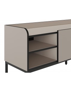 Mueble de TV minimalista ADARA 160 x 55, crema y negro,... 2