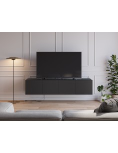 Mueble minimalista de TV suspendido a pared DAROCA 180 negro 2