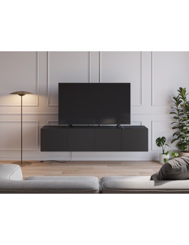 Móvel de TV minimalista de parede DAROCA 180 preto