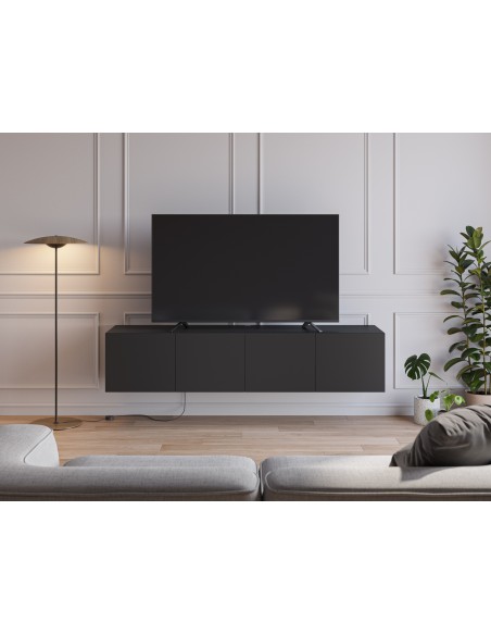 Móvel de TV minimalista de parede DAROCA 180 preto