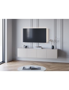 Mueble minimalista de TV suspendido a pared DAROCA 180 crema 2