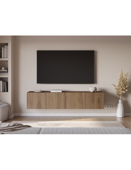 Mueble minimalista de TV suspendido a pared DAROCA 180 color roble