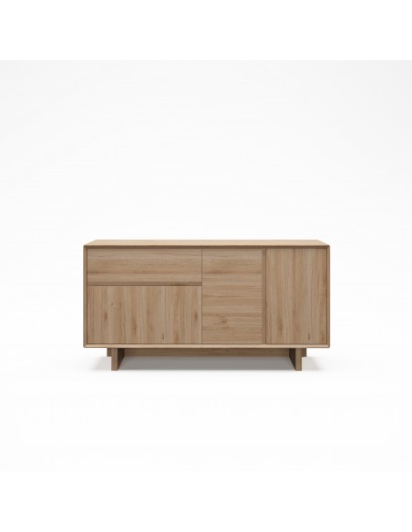 Aparador design CARPI 146 cm, 3 portas e 1 gaveta, cor carvalho