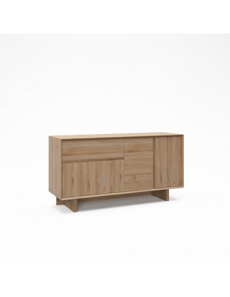 Aparador design CARPI 146 cm, 3 portas e 1 gaveta, cor carvalho