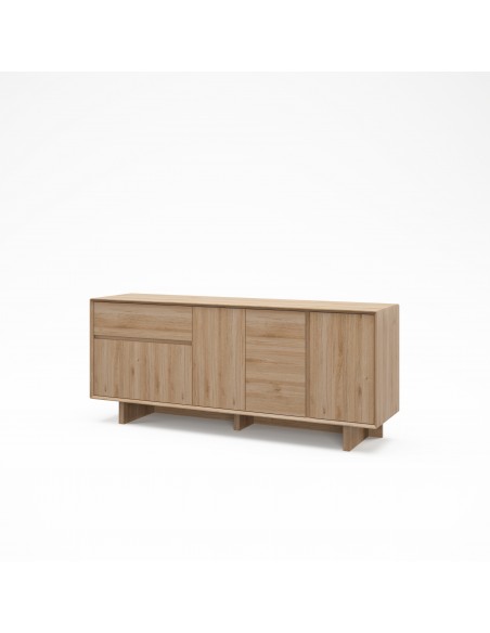 Aparador de diseño CARPI 180, 4 puertas y 1 cajón, color roble