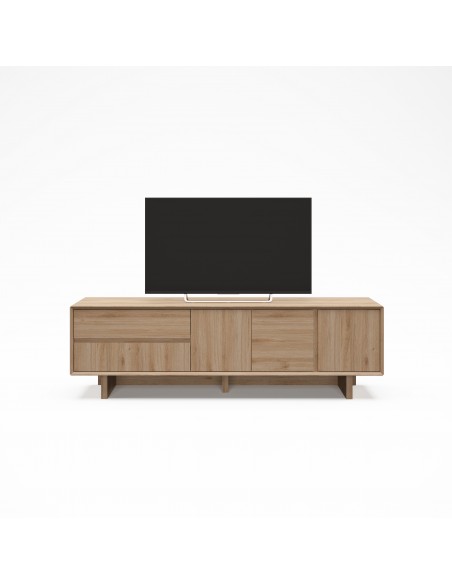 Móvel de TV design CARPI 180, 3 portas e 2 gavetas, cor Carvalho