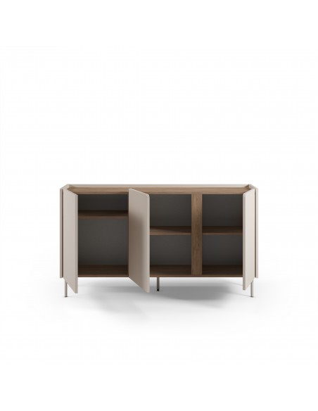 Aparador de design LUCILE 150, cor creme e carvalho