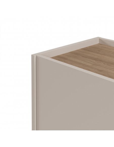 Aparador de design LUCILE 150, cor creme e carvalho