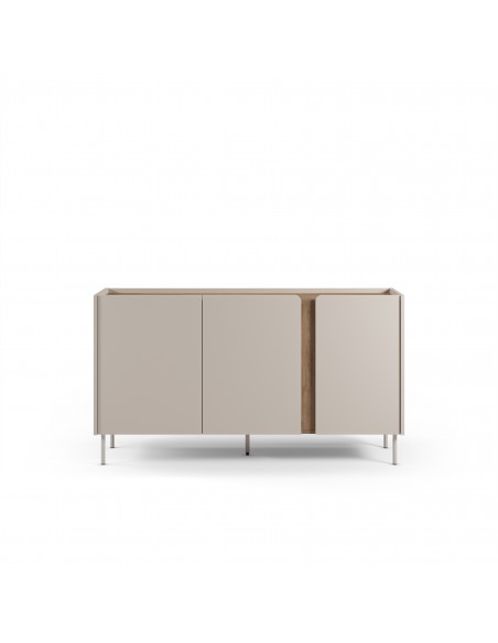 Aparador de design LUCILE 150, cor creme e carvalho