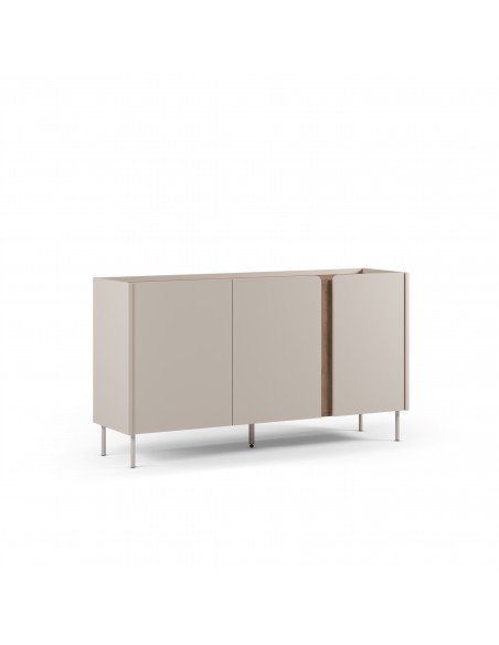 Aparador de diseño LUCILE 150, color crema y roble