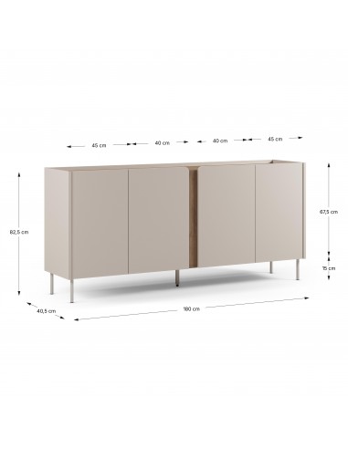 Aparador design LUCILE 180 cor creme e carvalho
