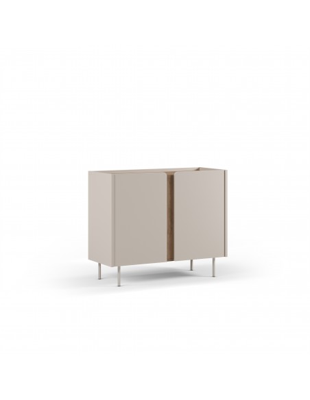 Aparador auxiliar design LUCILE 100 em cor creme e carvalho