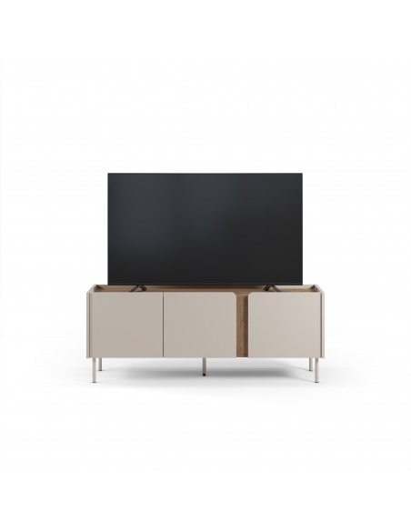 Móvel de TV design LUCILE 140 em cor creme e carvalho