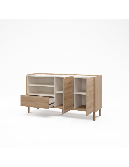 Aparador de design MONZA 141 em carvalho e cor vison