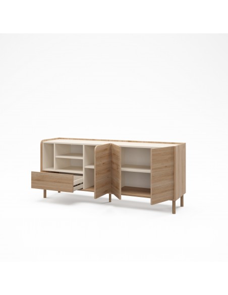 Aparador de design MONZA 180 em cor carvalho e vison