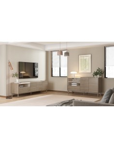 Aparador de design MONZA 141 em carvalho e cor vison 2