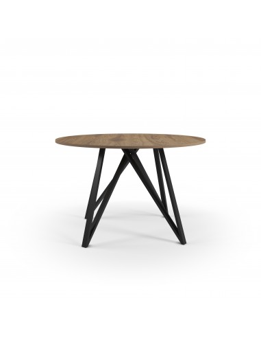 Mesa redonda de comedor SALMA 130 color roble y...