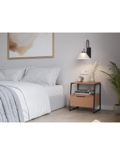 Mesita de noche VELIA 45 X 50, color terracota y base... 2